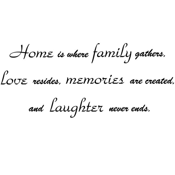 Home is Where Family Gathers Wall Decal Family Room Wall Quote Sayings ...