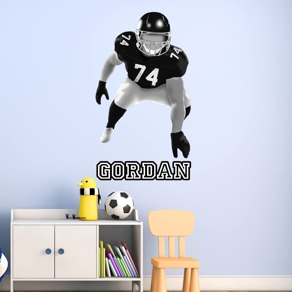 Home Find Football Rugby Vinyl Stickers Player Wall Decals Football Wall Arts Self Adhesive Wallpaper Large Silhouette Peel and Stick Removable Decor - 5