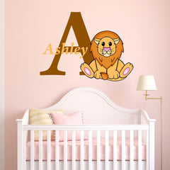 Giraffe Personalized Monogram Vinyl Wall Decal Child's Name and