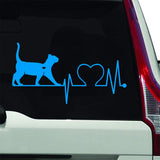 VWAQ Cat Lover Car Sticker - Vehicle Decal Pet Heart - Cat Silhouette Animal Vinyl - V1