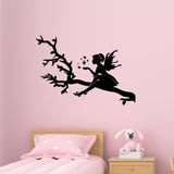 VWAQ Fairy Tree Branch Wall Decal for Girls Bedroom - Nursery Decor Vinyl Removable Sticker