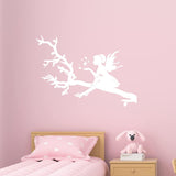 VWAQ Fairy Tree Branch Wall Decal for Girls Bedroom - Nursery Decor Vinyl Removable Sticker