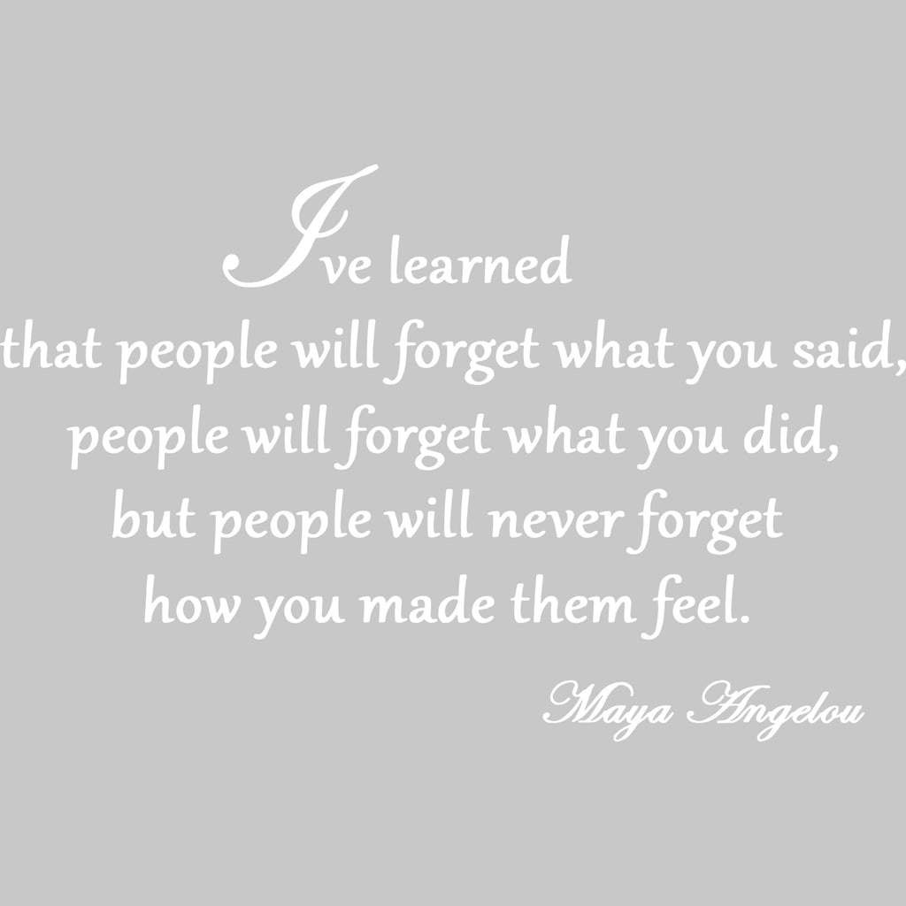 I've Learned That People Will Forget What You've Said Maya Angelou Wall ...